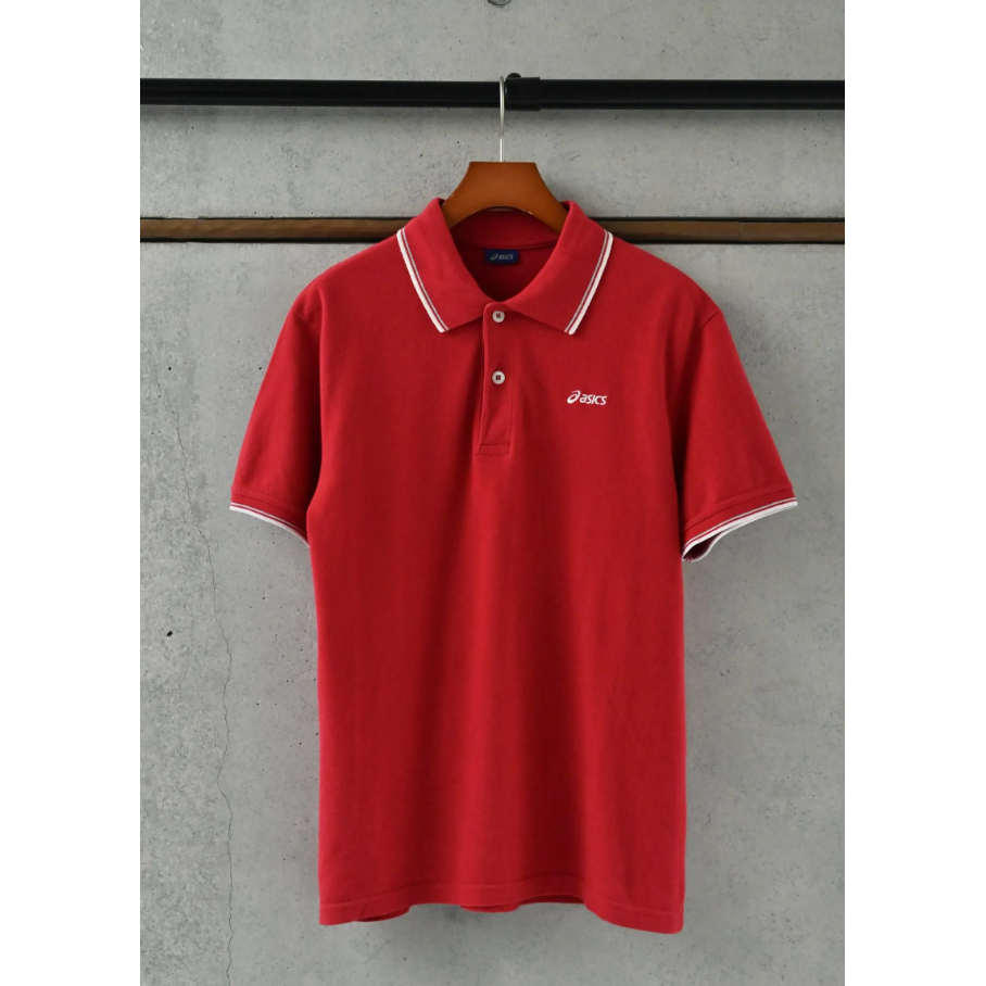 ASICS raudoni polo marškinėliai