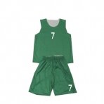 Dvipusė krepšinio apranga žalia-balta su numeriais