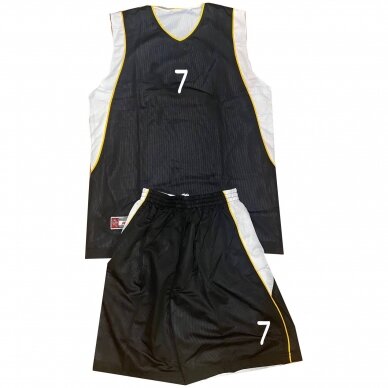 Dvipusė krepšinio apranga juoda - balta su numeriais