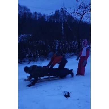 Medinės rogutės dviems 100 cm ilgio Medinės rogutės dviems 100 cm ilgio