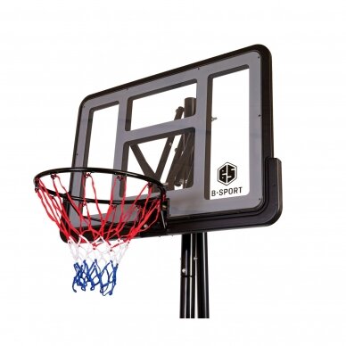 Mobilus krepšinio stovas 110x75cm + apsauga + kamuolys