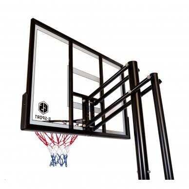 Mobilus krepšinio stovas 120x80cm + apsauga + kamuolys