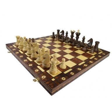 Šachmatai Ambasador 530x265x60mm, Karalius 110mm Šachmatai Ambasador 530x265x60mm, Karalius 110mm