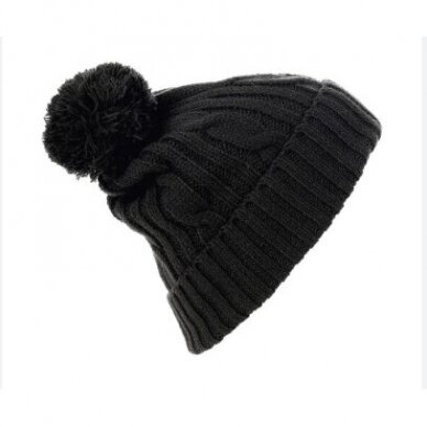 Žieminė kepurė su bumbulu (juoda,pilka)
